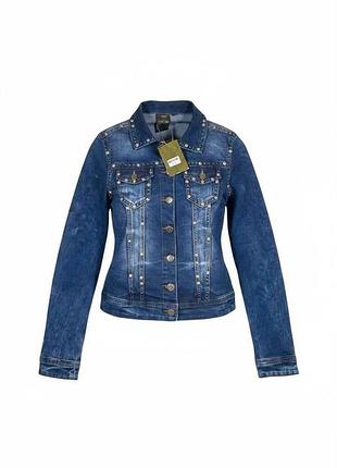 Original denim ефектна джинсова куртка зі стразами та заклепками (нова з біркою, s)