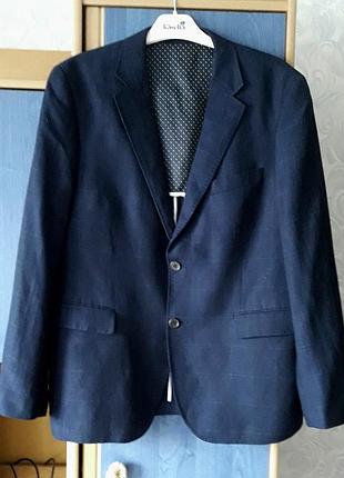 Стильный пиджак, 50-52, лен, полиэстер, натуральная вискоза, dressman