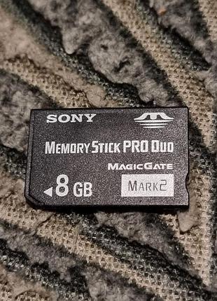 Картка пам'яті 8 Гб sony mark 2 7.75/9.11 memory stick pro duo memorystick Соні mark2 мемористик psp