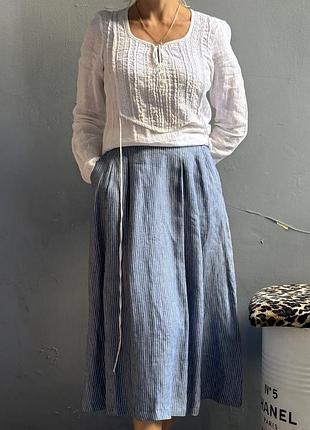 Спідниця в смужку льон max mara. розмір s.