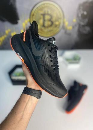Стильные кроссовки nike air running zoom guide black / orange