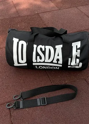 Сумка спортивна дорожня чорна lonsdale, сумка бочонок для тренувань до залу