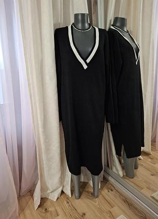 Стильное с разрезиками по бокам платье 👗 свитер