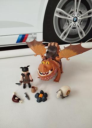 Конструктор playmobil dragons 9460 риб'єрів і сарделька (як приборкати дракона)