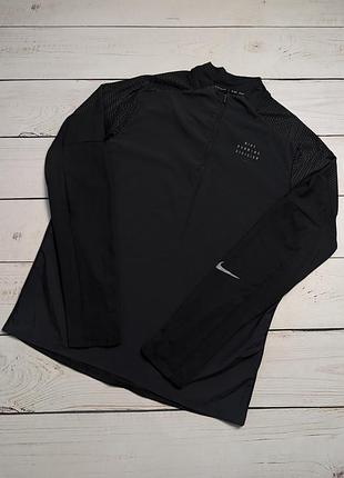Чоловіча чорна легка спортивна кофта для бігу та тренувань nike running division dri-fit оригінал бігова тренувальна найк драй фіт