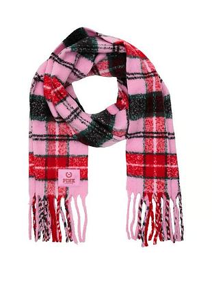 Теплый женский шарф victoria's secret pink в клетку