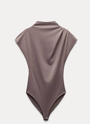 Zara body cuello perkins pliegues  боді