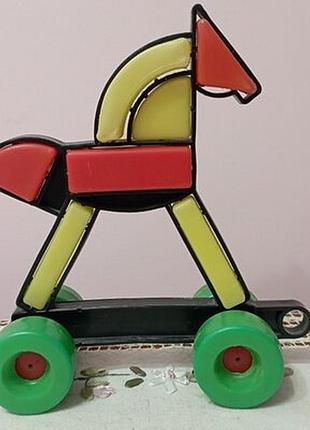 Лошадка каталка конструктор 2 в 1 игрушка ссср 4