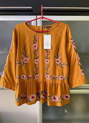 Zara жіноча нова ексклюзивна вишиванка в українському стилі з мʼякої, приємної до тіла тканини