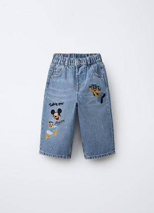 Джинси дитячі 86р zara x disney mickie mouse 🐭 нові