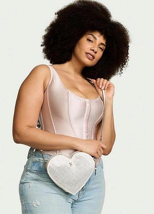 Жіноча сумка кросбоді зі стразами victoria's secret у формі серця