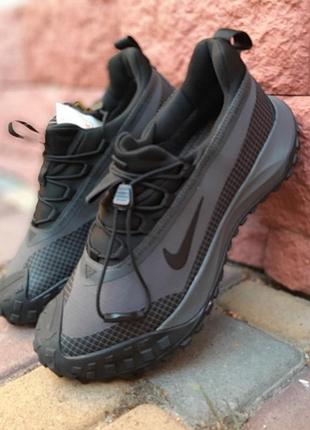 Мужские качественные и стильные кроссовки nike acg mountain fly low gore-tex серые