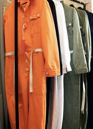 Комбінезон вільного крою, стиль workwear від бренду katsurina, темно-сірого кольору, 100% бавовна