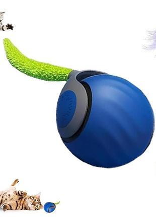 Інтерактивна іграшка для котів petgravity speedy sprint ball, разумний м'ячик, акамуляторна, синій