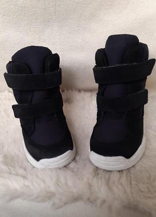 Детские сапожки, ботинки,ecco"унисекс,gore-tex,с мембраной,термо,зима. натур. замша +пластовка. 25р/16см. стелька.