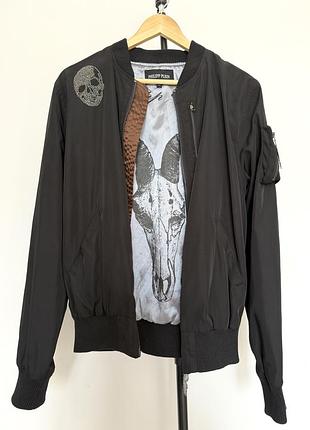 Philipp plein archive skull bomber —рідкісний бомбер, розмір l