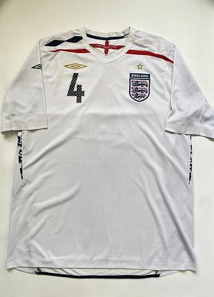Мужская винтажная футболка сборной англии 2007-2009 umbro #4 gerrard (оригинал)