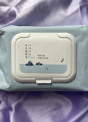 Round lab 1025 dokdo cleansing tissue - очищаючі серветки для обличчя з морською водою