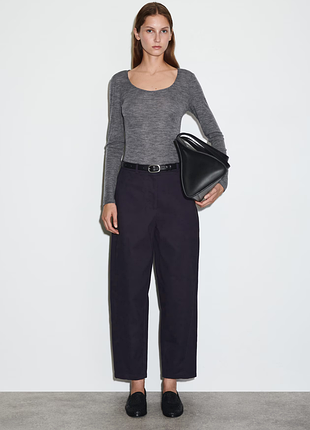 Брюки женские cos barrel-leg cotton chinos / 38
