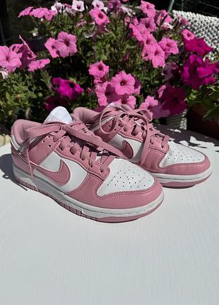 Кросівки nike dunk low next nature біло-рожеві, 37,5