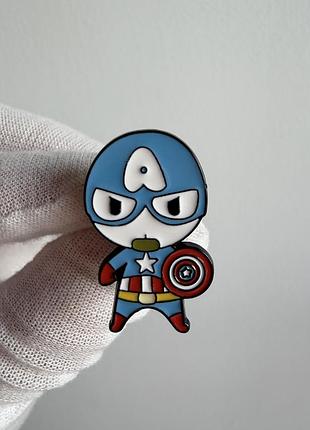Пін значок металевий брошка капітан америка captain america — marvel, месники (avengers)