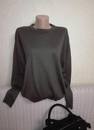 Sale! зелено-коричневая шерстяная кофта (merino wool), р.xl2 фото