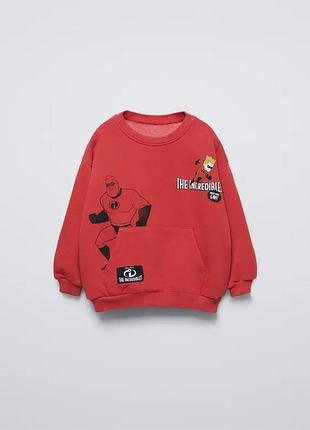 Оверсайз світшот кофта zara 4-5р з героями мультика