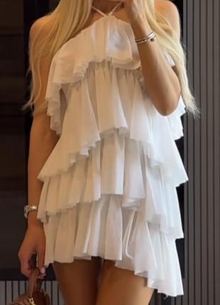 Коктейльна біла сукня ivina boutique “coral”
