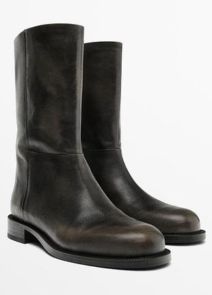 Черевики чоботи шкіряні massimo dutti