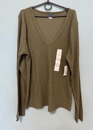 Новий жіночий лонгслів old navy plush tee в рубчик (розмір l)