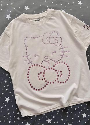 Футболка зі стразами hello kitty