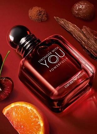 Духи armani stronger with you parfum 100 мл чоловічий аромат східно-деревний бурштиново-фужерний армані стронгер виз ю парфам.