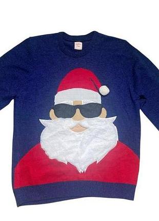 Новорічний чоловічий светр з сантою george festive fun (розмір l) / ugly christmas sweater
