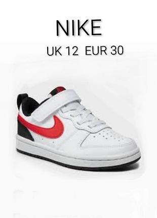 Кожаные кроссовки бренда nike court borough low made in indonesia. u9 12 eur 30