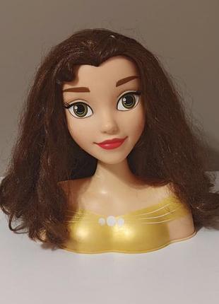 Кукла-манекен для создания причесок disney princess belle styling head (от производителя just play) с длинными каштановыми волосами