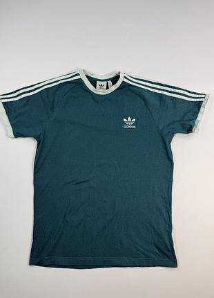 Футболка adidas originals 3-stripes зелена, розмір l