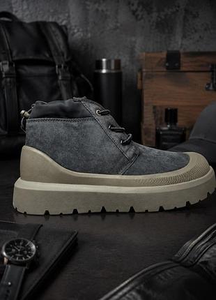 Чоловічі уггі гібрид чоботи зимові сірі замш ugg neumel high weather hybrid boot obsidian cobble grey