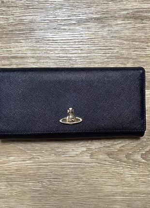 Гаманець / клатч vivienne westwood opio saffiano long wallet black gold orb