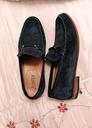 Сині замшеві туфлі-макосини р. 9 (28 см), від британського бренда jones bootmaker,