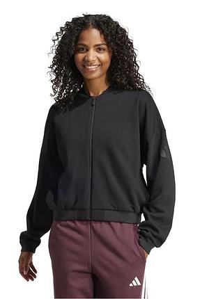 Оригінал спортивна кофта adidas bomber jd9965 black sportswear бомбер жіночий на замку чорний xl повсякденний міський літо осінь демісезон