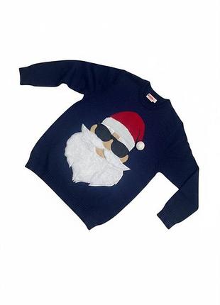 Новогодний мужской свитер с сантой george festive fun (размер l) / ugly christmas sweater