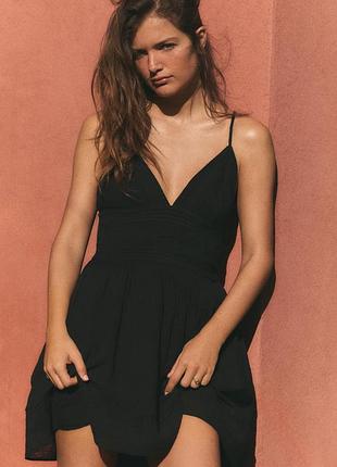 Коротка сукня zara з вишивкою та бретелями 7521/300 p. m