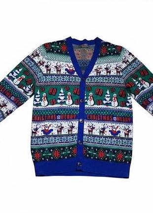 Новогодний мужской кардиган primark / ugly christmas sweater (xl)