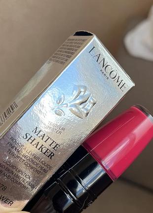 Жидкая матовая помада (в оттенке 378 pink power\ яркий неоново-розовый) lancome matte shaker liquid lipstick 6.2 мл.