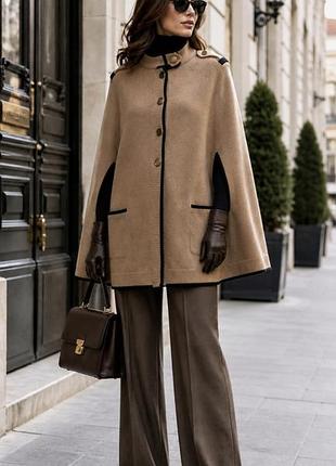Кейп , накидка в'язана вовна,бавовна, колір camel роз.36-40 topshop