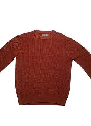 Мужской терракотовый свитер primark фактурной вязки (medium)