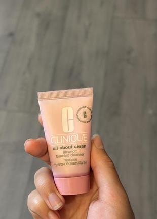 Clinique all about clean rinse-off foaming cleanser, 30 мл