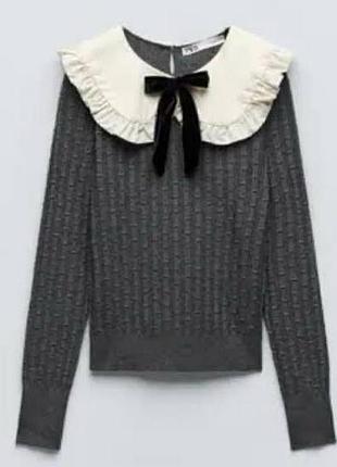 Стильний джемпер з комірцем zara
