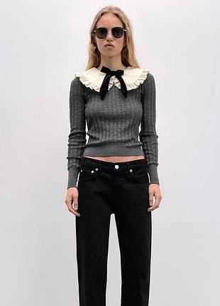 Стильний джемпер з комірцем zara