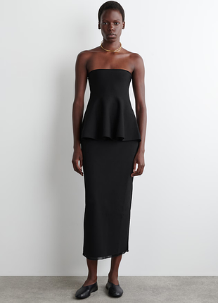 Топ женский cos sheer-detail knitted peplum top / s